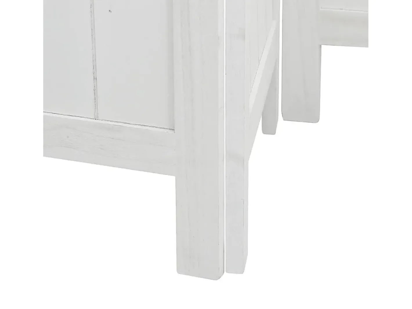 Sale Tabique divisorio de 4 paneles en madera maciza de paulownia blanca Blanco