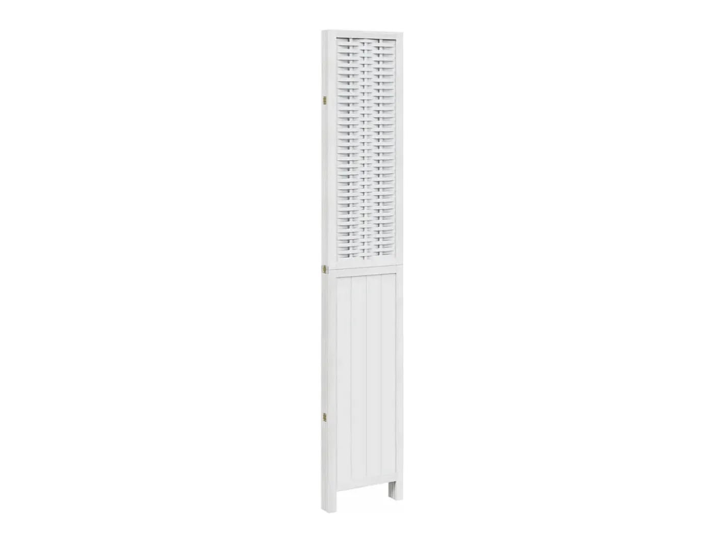 Sale Tabique divisorio de 4 paneles en madera maciza de paulownia blanca Blanco