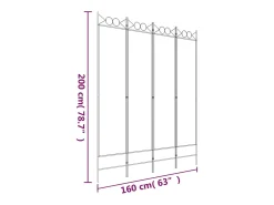 Outlet Tabique divisorio de 4 paneles Antracita 160x200 cm Tejido Gris