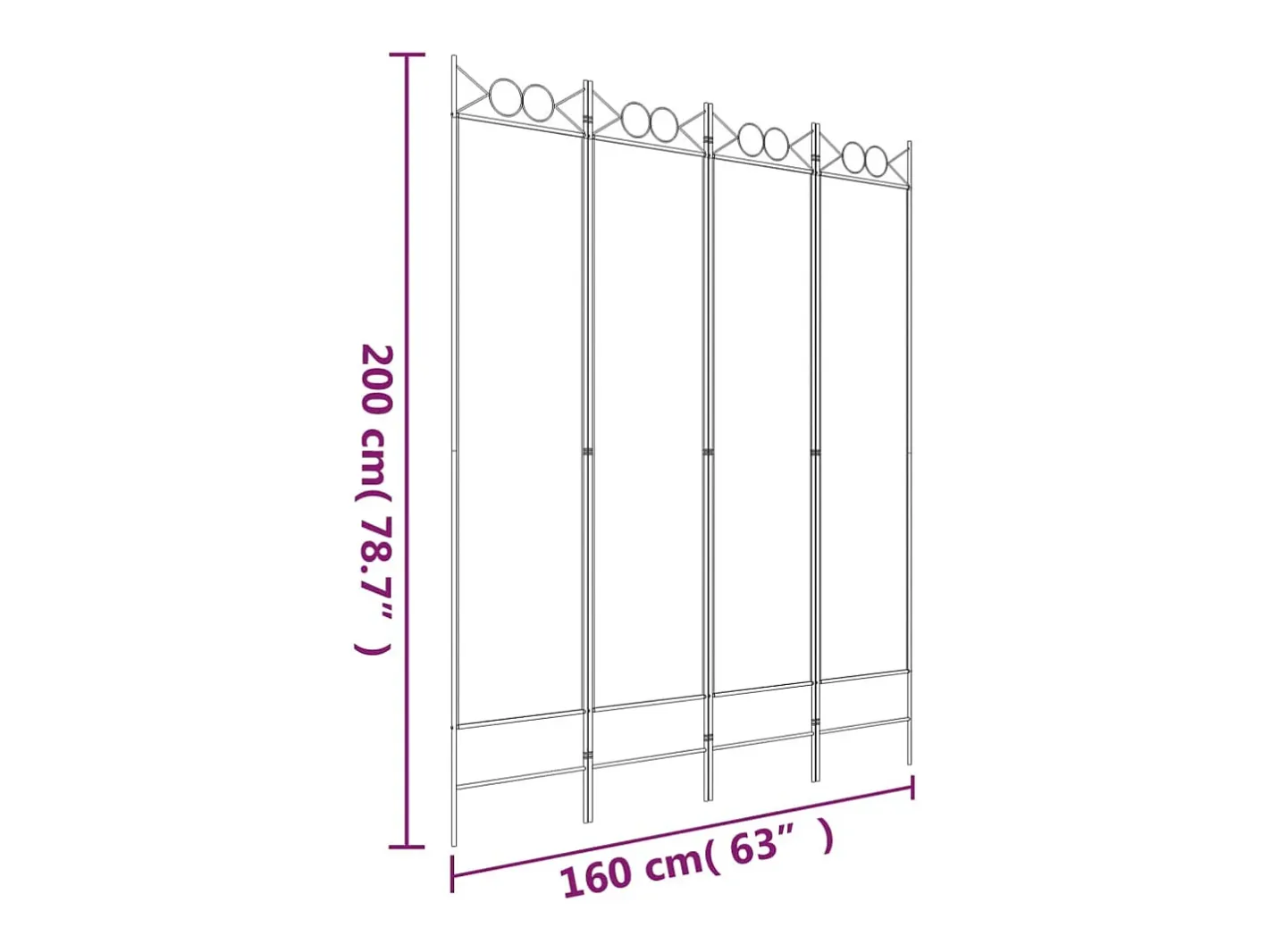 Outlet Tabique divisorio de 4 paneles Antracita 160x200 cm Tejido Gris