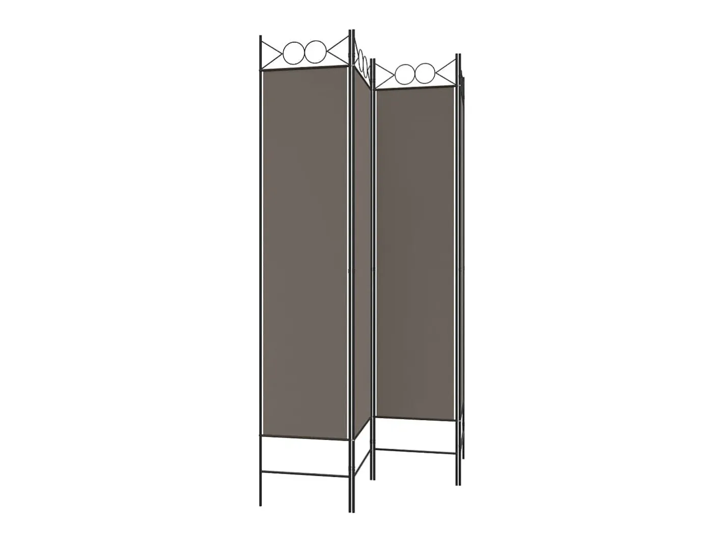 Outlet Tabique divisorio de 4 paneles Antracita 160x200 cm Tejido Gris