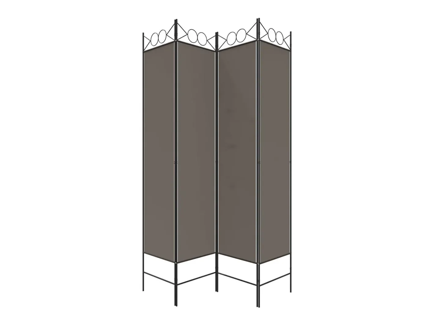 Outlet Tabique divisorio de 4 paneles Antracita 160x200 cm Tejido Gris