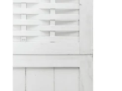 Biombo-Tabique divisorio de 6 paneles en madera maciza de paulownia blanca Blanco