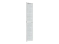 Tabique divisorio de 4 paneles en madera maciza de paulownia blanca Blanco Best