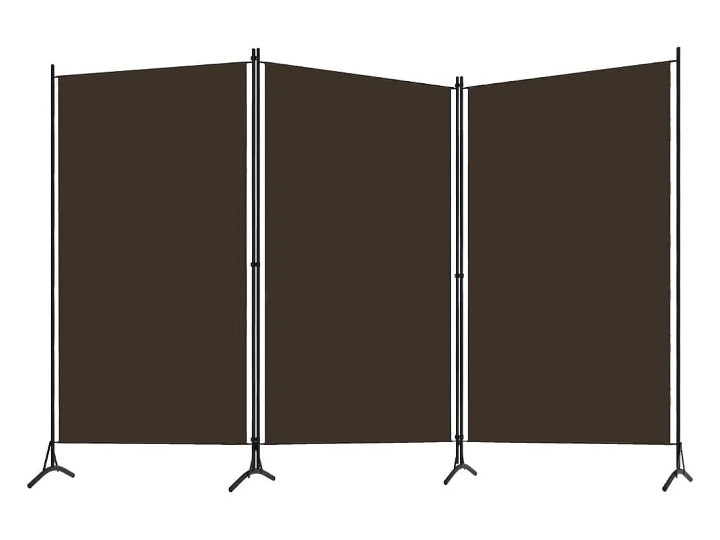 Biombo-Tabique divisorio de 3 paneles Marrón 260x180 cm Marru00f3n