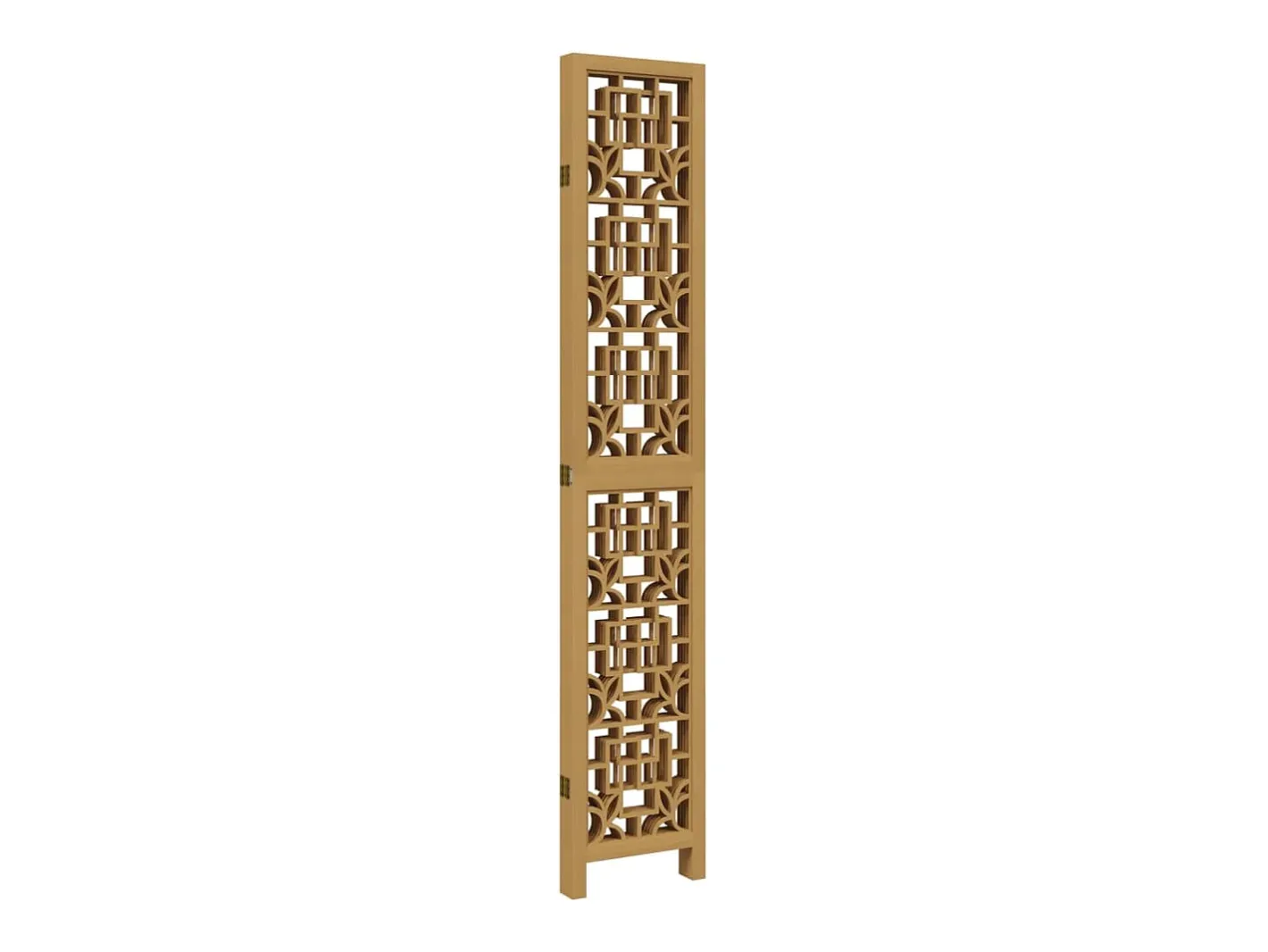 Biombo-Tabique divisorio de 5 paneles en madera maciza de paulownia marrón Marru00f3n