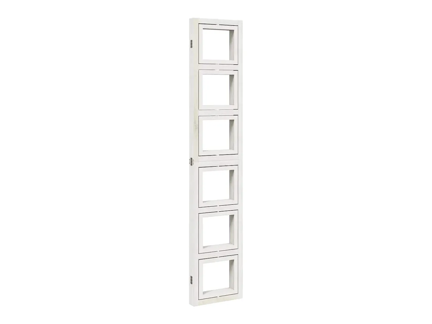 Biombo-Tabique divisorio de 4 paneles en madera maciza de paulownia blanca Blanco