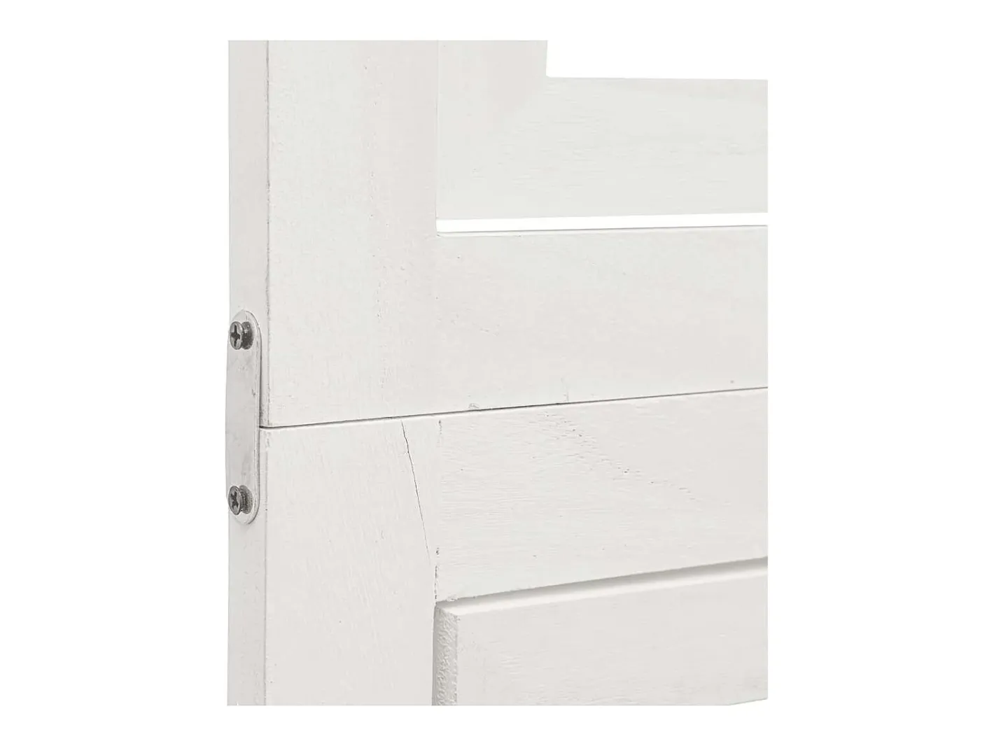 Biombo-Tabique divisorio de 4 paneles en madera maciza de paulownia blanca Blanco