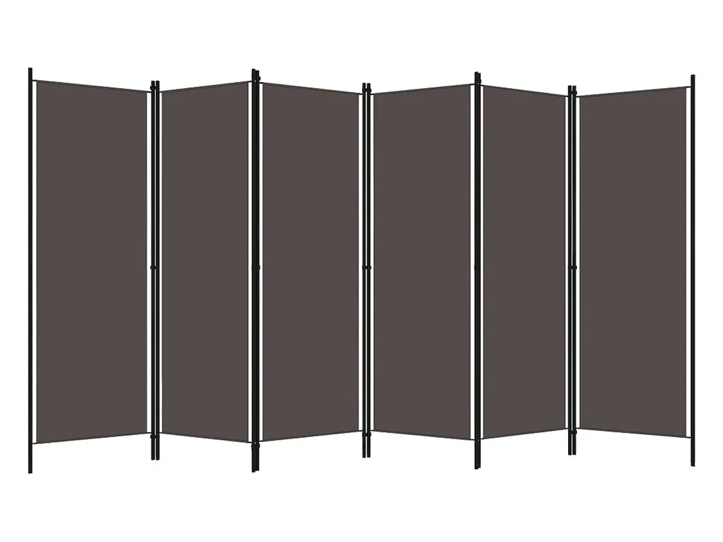 Biombo-Tabique divisorio de 6 paneles Antracita 300x180 cm Gris