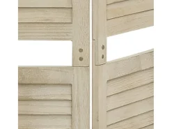 Hot Tabique divisorio de 4 paneles 140x165 cm madera de paulownia Marru00f3n