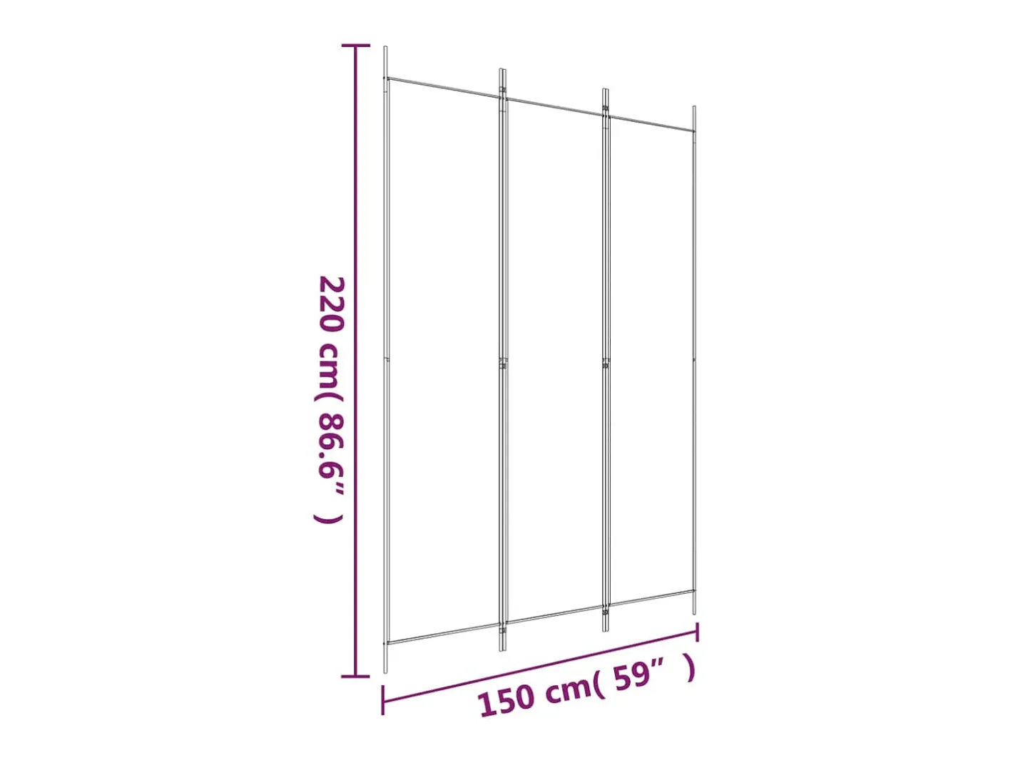 Tabique divisorio de 3 paneles Antracita 150x220 cm Tejido Gris Online