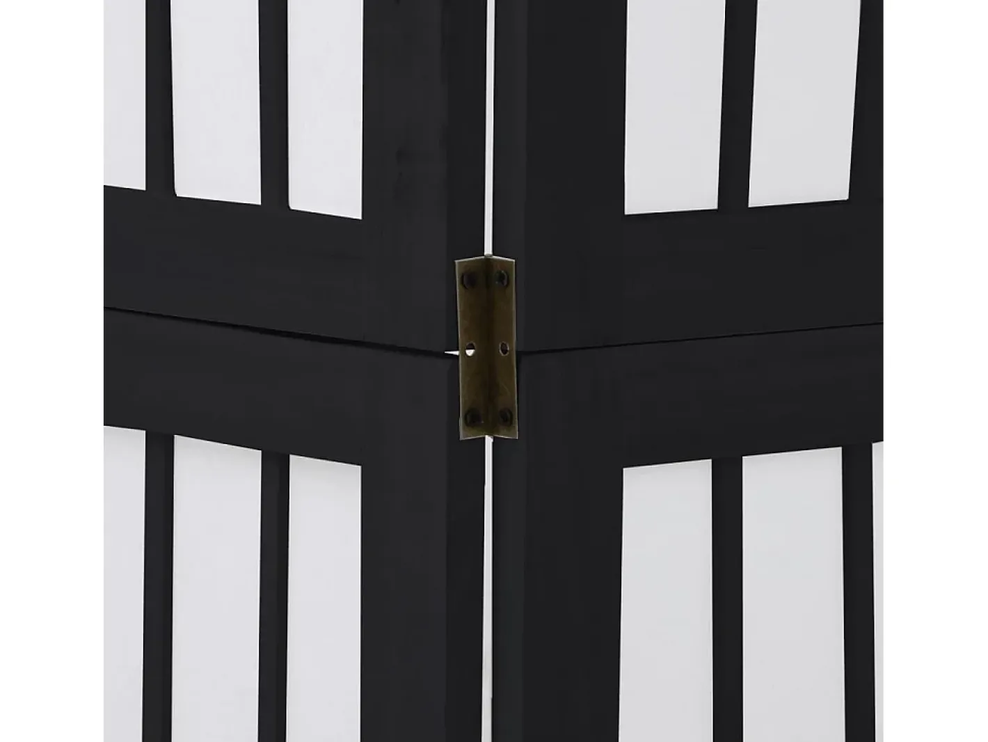 Tabique divisorio de 4 paneles en madera maciza de paulownia negra Negro Discount
