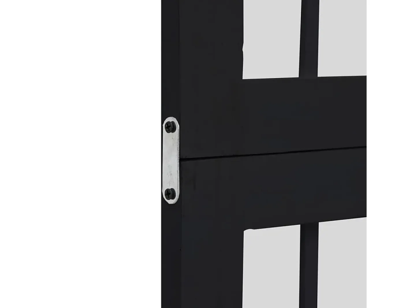 Tabique divisorio de 4 paneles en madera maciza de paulownia negra Negro Discount