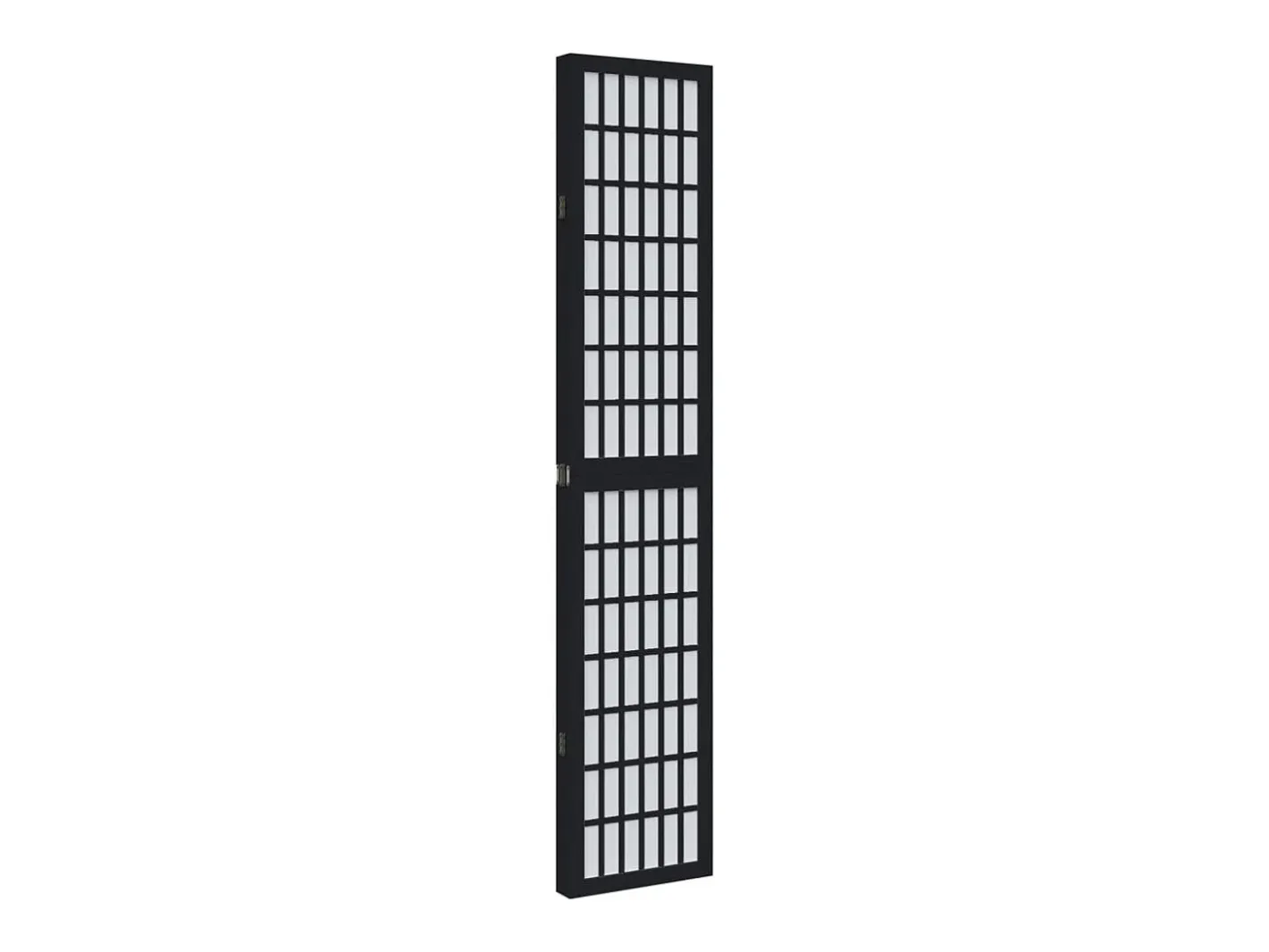 Tabique divisorio de 4 paneles en madera maciza de paulownia negra Negro Discount