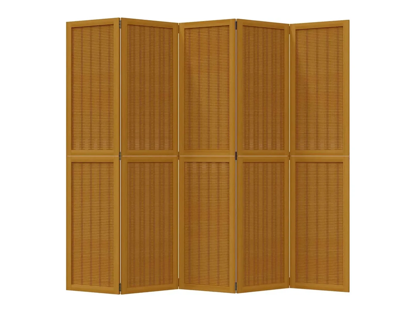 Sale Tabique divisorio de 5 paneles en madera maciza de paulownia marrón Marru00f3n