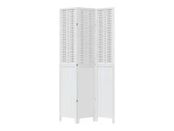Outlet Tabique divisorio de 3 paneles en madera maciza de paulownia blanca Blanco