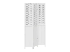 Outlet Tabique divisorio de 3 paneles en madera maciza de paulownia blanca Blanco