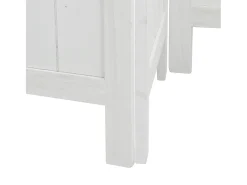 Outlet Tabique divisorio de 3 paneles en madera maciza de paulownia blanca Blanco