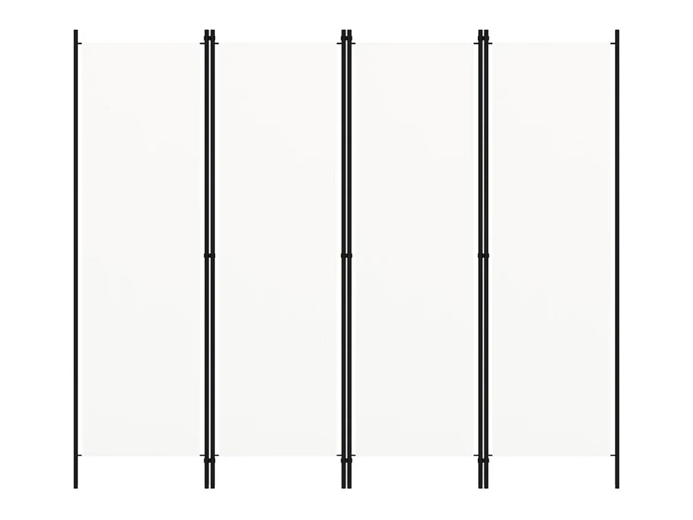 Biombo-Tabique divisorio de 4 paneles 200x180 cm Blanco