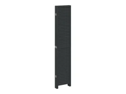 Hot Tabique divisorio de 6 paneles en madera maciza de paulownia negra Negro