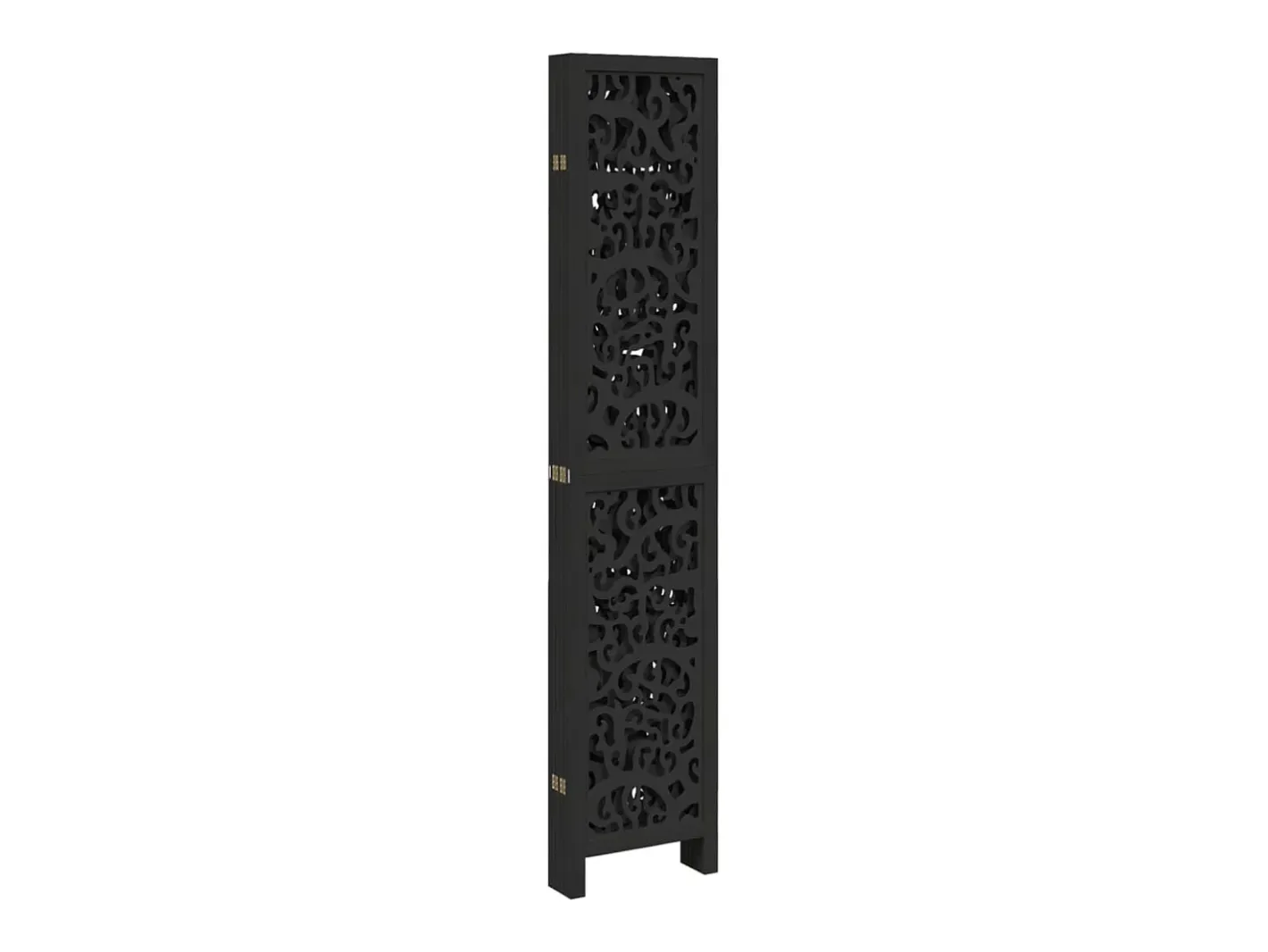 Sale Tabique divisorio de 6 paneles en madera maciza de paulownia negra Negro