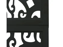 Sale Tabique divisorio de 6 paneles en madera maciza de paulownia negra Negro