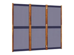 Biombo-Tabique divisorio de 3 paneles oscuro 210x180 cm Azul