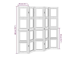 Outlet Tabique divisorio de 5 paneles en madera maciza de paulownia blanca Blanco