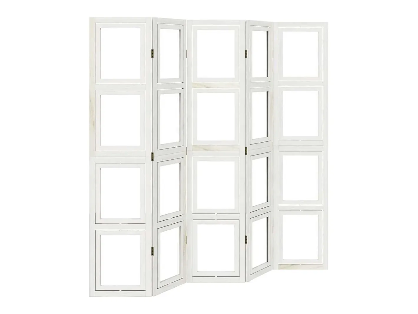 Outlet Tabique divisorio de 5 paneles en madera maciza de paulownia blanca Blanco