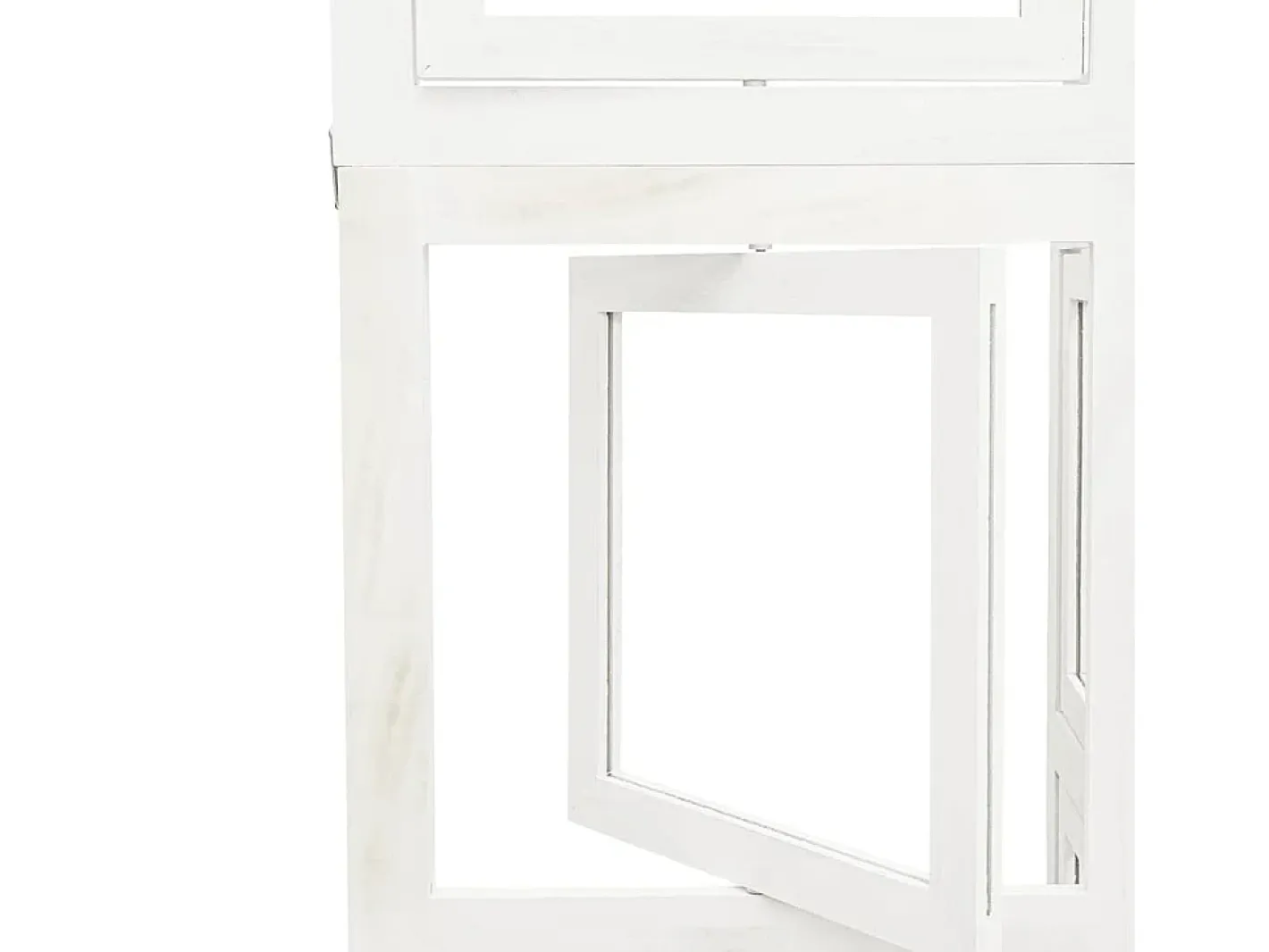 Outlet Tabique divisorio de 5 paneles en madera maciza de paulownia blanca Blanco