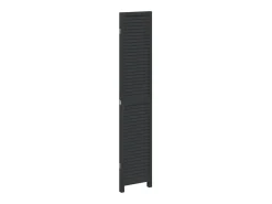 Biombo-Tabique divisorio de 3 paneles en madera maciza de paulownia negra Negro