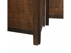 Hot Tabique divisorio de 3 paneles en marrón oscuro fabricado en paulownia maciza Marru00f3n