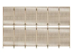 Clearance Tabique divisorio de mimbre de resina de 6 paneles Beige
