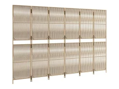 Clearance Tabique divisorio de mimbre de resina de 6 paneles Beige
