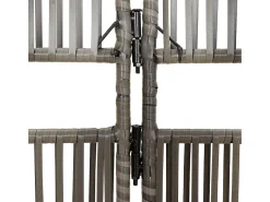 Biombo-Tabique divisorio de mimbre de resina de 6 paneles Gris
