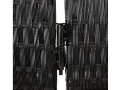 Sale Tabique divisorio de mimbre de resina negra de 6 paneles Negro