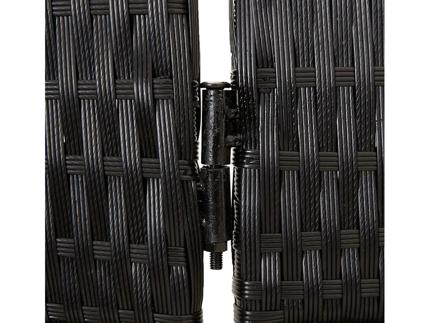 Sale Tabique divisorio de mimbre de resina negra de 6 paneles Negro