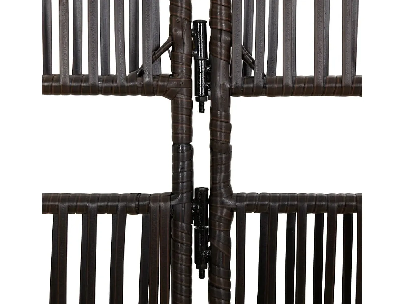 Biombo-Tabique divisorio de mimbre de resina de 4 paneles Gris