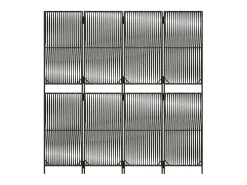 Biombo-Tabique divisorio de mimbre de resina de 4 paneles Gris