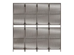 Biombo-Tabique divisorio de mimbre de resina marrón de 4 paneles Marru00f3n