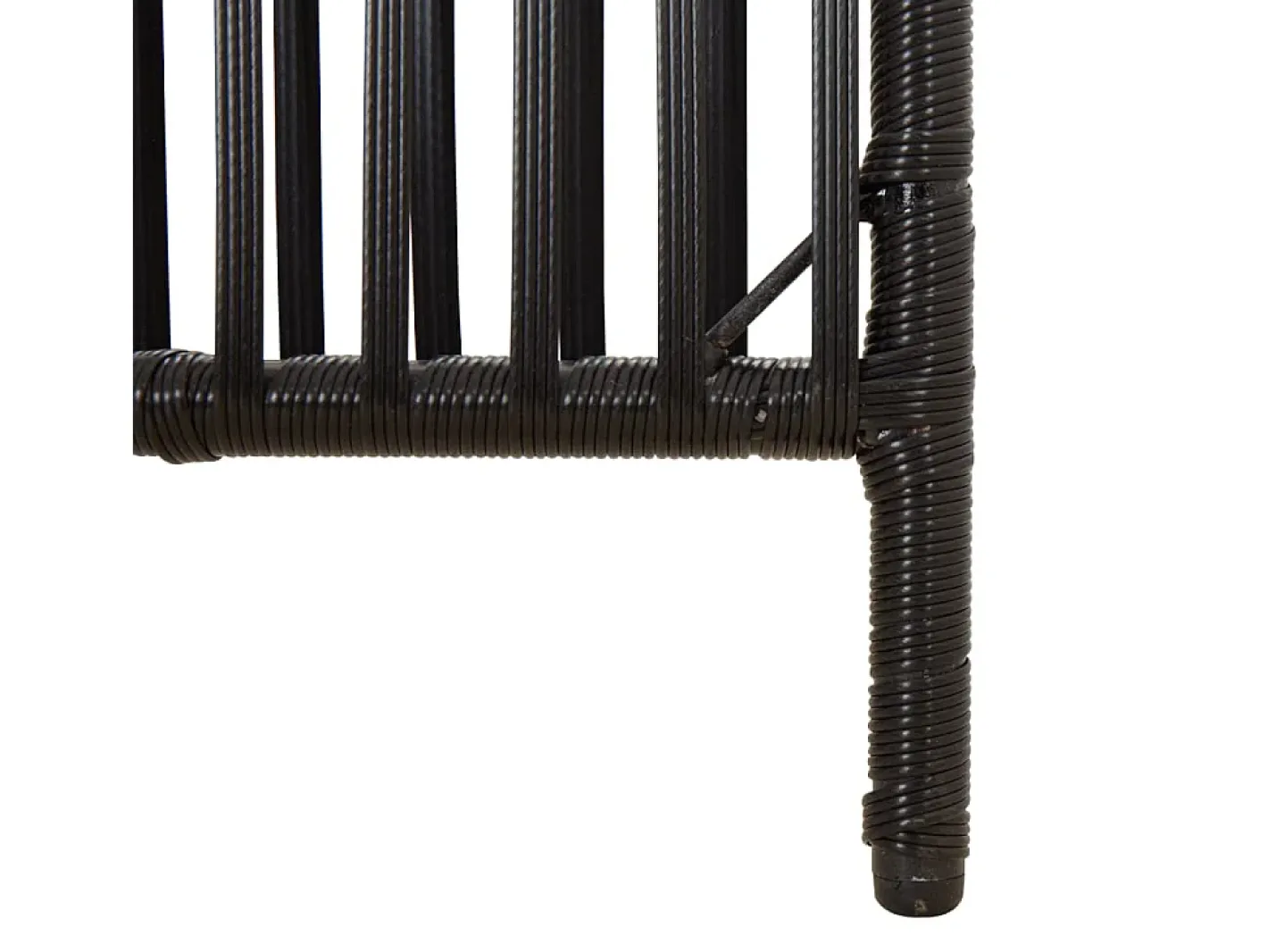 Tabique divisorio de mimbre de resina negra de 4 paneles Negro New