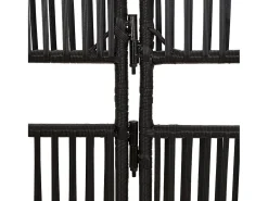 Biombo-Tabique divisorio de mimbre de resina negra de 6 paneles Negro