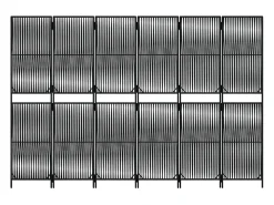 Biombo-Tabique divisorio de mimbre de resina negra de 6 paneles Negro