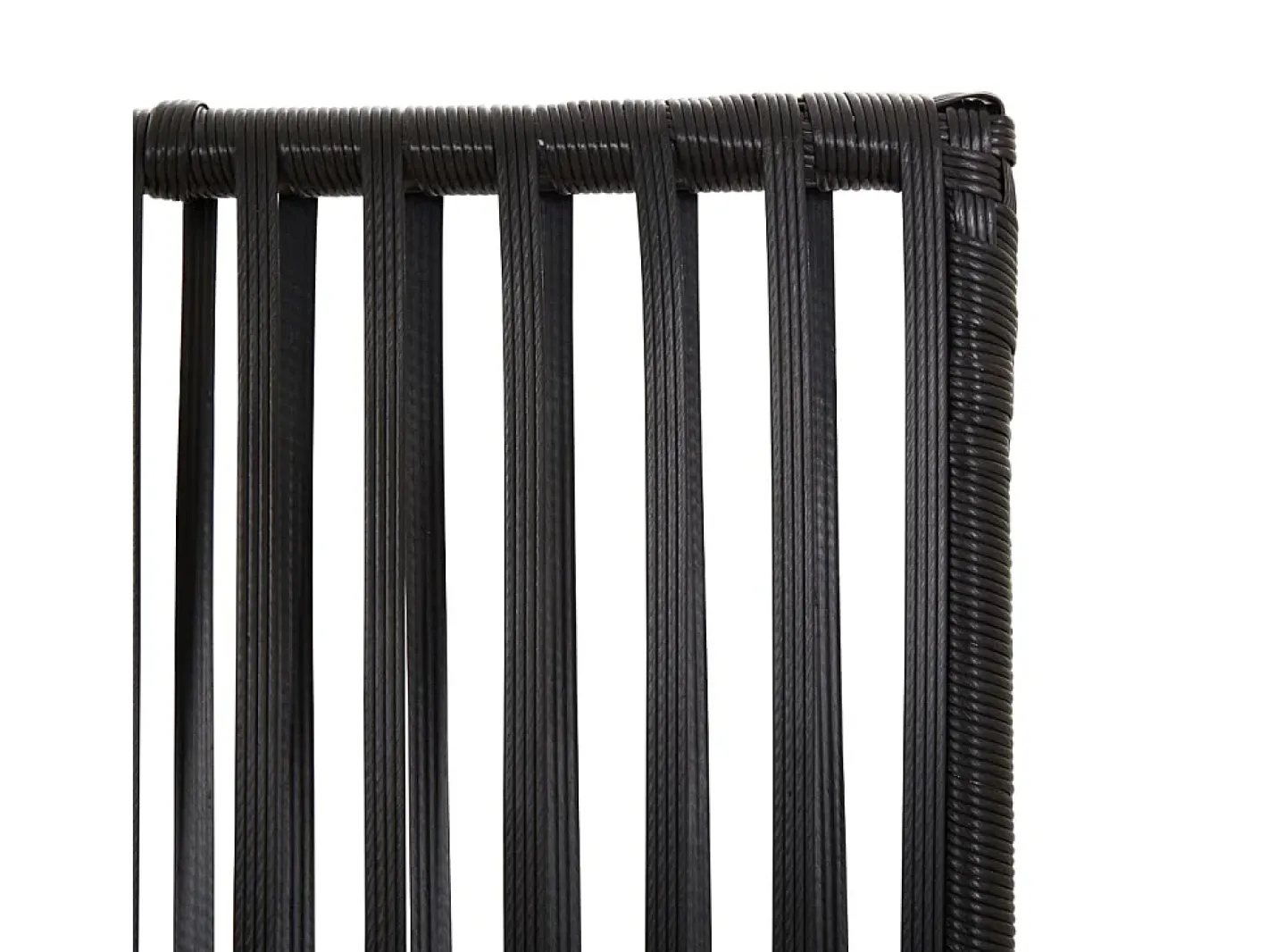Biombo-Tabique divisorio de mimbre de resina negra de 6 paneles Negro