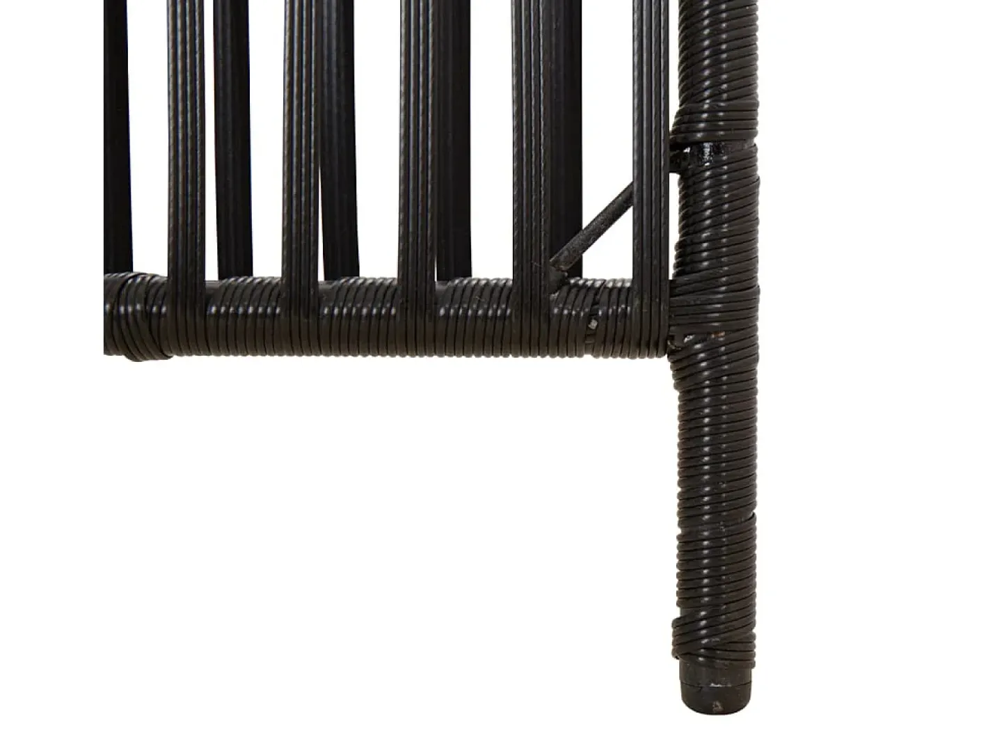 Biombo-Tabique divisorio de mimbre de resina negra de 6 paneles Negro