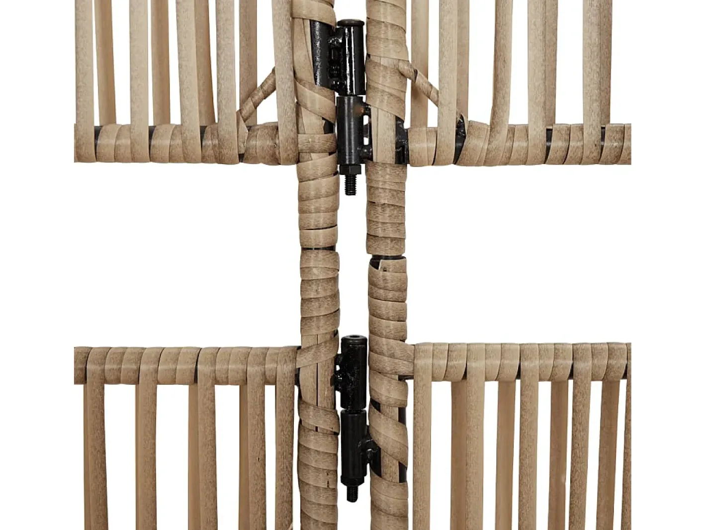 Biombo-Tabique divisorio de mimbre de resina de 6 paneles Beige
