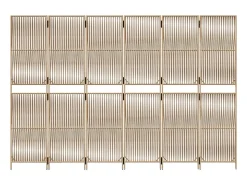 Biombo-Tabique divisorio de mimbre de resina de 6 paneles Beige