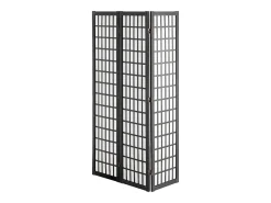 Biombo-Tabique Divisorio SucceBuy, Tabique Divisorio Japonés de 3 Paneles, Tabique Japonés Portátil, de Madera, Gira 360°, 120,5 x 170 x 1,9 cm, para Separar Habitaciones Negro