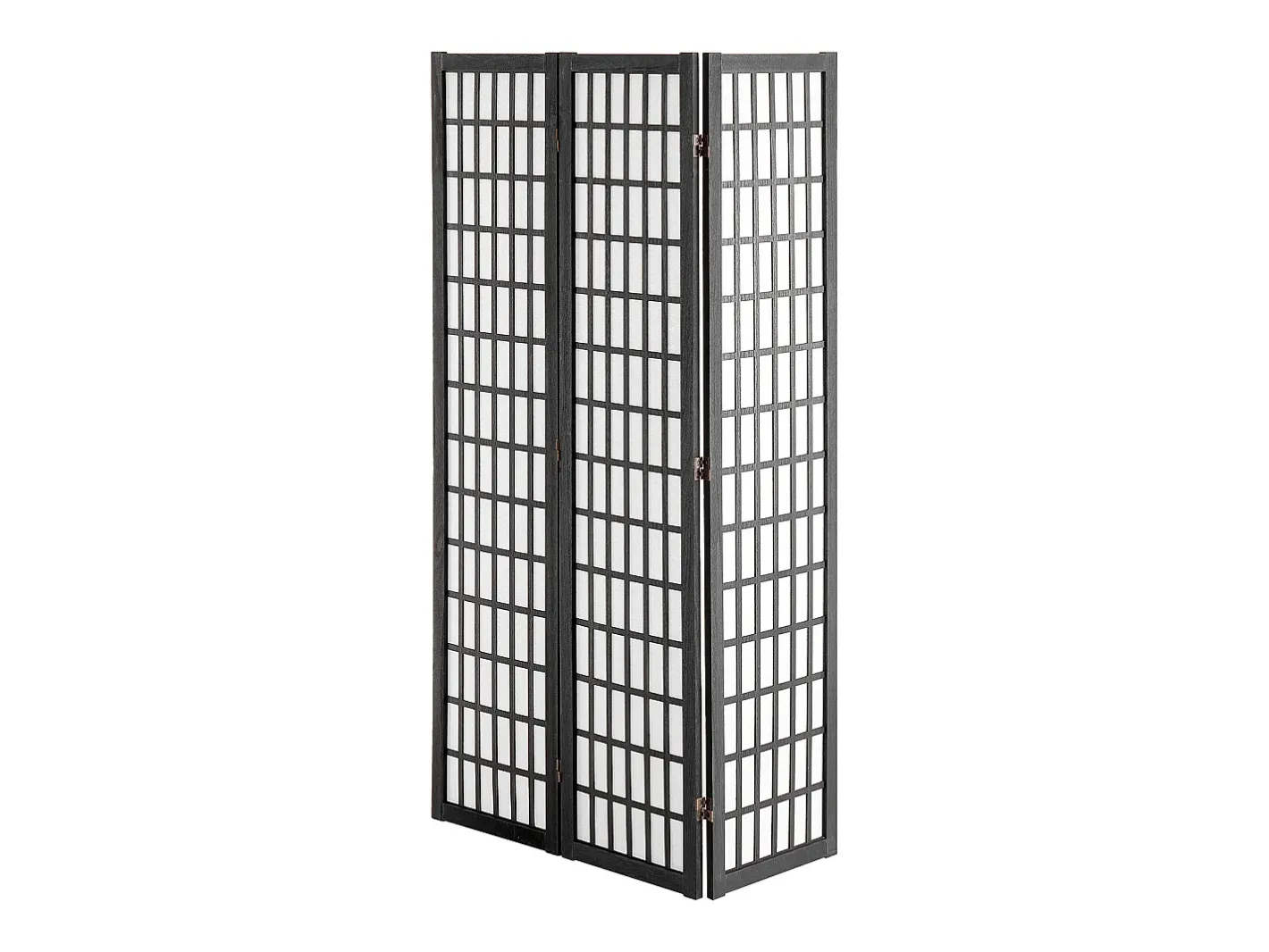 Biombo-Tabique Divisorio SucceBuy, Tabique Divisorio Japonés de 3 Paneles, Tabique Japonés Portátil, de Madera, Gira 360°, 120,5 x 170 x 1,9 cm, para Separar Habitaciones Negro