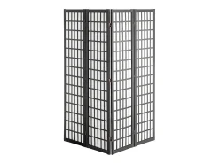 Biombo-Tabique Divisorio SucceBuy, Tabique Divisorio Japonés de 4 Paneles, Tabique Japonés Portátil, de Madera, Gira 360°, 162 x 170 x 1,9 cm, para Separar Habitaciones Negro